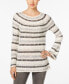 Фото #1 товара Style & Co Women's Striped Metallic Scoop Neck Long Sleeve Sweater Ivory Blue XL