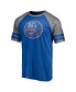 Фото #3 товара Men's Heather Royal New York Islanders Two-Stripe Raglan Tri-Blend T-shirt