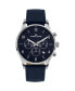ფოტო #1 პროდუქტის Men's London Watch with Leather Strap, Solid Stainless Steel, Chronograph, 1-2126