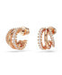 ფოტო #3 პროდუქტის Mixed Cuts, Mini, White, Rose Gold-Tone Plated Hyperbola Hoop Earrings