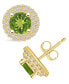 ფოტო #1 პროდუქტის Peridot (1-7/8 ct. t.w.) and Diamond (1/2 ct. t.w.) Halo Stud Earrings in 14K Yellow Gold
