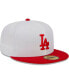 Фото #4 товара Men's White, Red Los Angeles Dodgers Optic 59FIFTY Fitted Hat