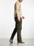 River Island relaxed cord trousers in khaki