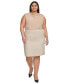 ფოტო #4 პროდუქტის Plus Size Novelty-Tweed Pencil Skirt