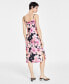 Фото #2 товара Women's Floral-Print Cowl Neck Slip Dress, Created for Macy's
