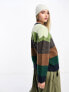 Фото #3 товара Urban Revivo oversized striped dad jumper in green multi