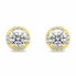 Sparkling gold-plated jewelry set with zircons SET230Y (earrings, pendant)