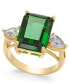 ფოტო #1 პროდუქტის Emerald Cut Crystal Ring in Silver Plate, Gold or Rose Gold Plate, Created for Macy's