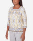 Фото #5 товара Women's Charleston Medallion Border Square Neckline Top