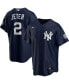 ფოტო #1 პროდუქტის Men's Derek Jeter Navy New York Yankees 2020 Hall of Fame Induction Alternate Replica Player Name Jersey