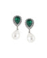 ფოტო #2 პროდუქტის Women's Green Beaded Leaf Drop Earrings