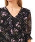 Фото #3 товара Women's Floral 3/4-Sleeve Ruffled V-Neck Blouse