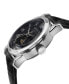 ფოტო #2 პროდუქტის Men's Madison Swiss Automatic Black Leather Watch 39mm
