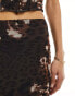 Фото #8 товара ASOS DESIGN co-ord mesh low rise midi skirt in mixed animal and floral print