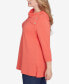 Фото #4 товара Plus Size Split Cowl Neck Solid Textural Knit Top