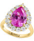 ფოტო #1 პროდუქტის EFFY® Lab Grown Pink Sapphire (5-5/8 ct. t.w) & Lab Grown Diamond (1-1/3 ct. t.w.) Halo Ring in 14k Gold
