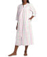 ფოტო #1 პროდუქტის Women's 3/4-Sleeve Plaid Zip-Front Robe