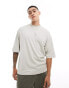 Фото #1 товара Brave Soul heavyweight oversized t-shirt in light grey