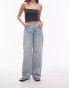 Topshop Ember Low rise wide leg jeans in bleach BLAU, W32 L32 - фото #1