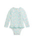 ფოტო #1 პროდუქტის Baby Girls Floral Ruffled One Piece Crewneck Rash Guard