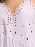 Фото #4 товара ASOS DESIGN Petite cutwork detail mini smock sundress in lilac