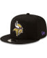 Фото #1 товара Men's Black Minnesota Vikings Basic 9FIFTY Adjustable Snapback Hat