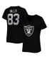 Фото #4 товара Women's Darren Waller Black Las Vegas Raiders Plus Size Player Name and Number V-Neck T-shirt