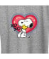 ფოტო #3 პროდუქტის Air Waves Trendy Plus Size Peanuts Snoopy & Woodstock Valentine's Day Graphic T-shirt