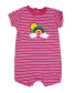 Baby Girls Short Sleeved Rainbow Romper and Shoes, 2 Piece Set