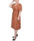 ფოტო #4 პროდუქტის Plus Size Short Sleeve Puff Sleeve Dress