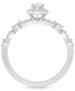 Фото #4 товара Diamond Halo Scalloped Engagement Ring (3/8 ct. t.w.) in 14k Gold