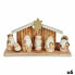 Christmas nativity set White Brown Golden Wood Ceramic 11 x 15,5 x 30 cm (6 Units)