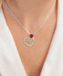 ფოტო #2 პროდუქტის Lab Grown Ruby (7/8 ct. t.w.) & Lab Grown White Sapphire (1/20 ct. t.w.) Mom Heart 18" Pendant Necklace in Sterling Silver & 14k Gold-Plate