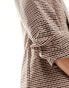 Pieces ruched sleeve blazer in check