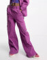 Native Youth straight leg twill cargo trouser co-ord in purple