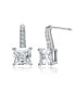 Фото #1 товара White Gold Plated with Princess Cubic Zirconia Solitaire Drop Earrings