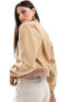 Hollister cropped wool bomber jacket in camel