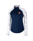 Фото #3 товара Women's Navy Auburn Tigers OHT Military-Inspired Appreciation Flash Arctic Camo Raglan Quarter-Zip Jacket