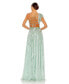 Women's Sequined One Shoulder Flutter Sleeve A Line Gown