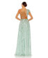 ფოტო #2 პროდუქტის Women's Sequined One Shoulder Flutter Sleeve A Line Gown