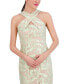 ფოტო #3 პროდუქტის Women's Criss-Cross-Neck Embroidered-Lace Bodycon Dress