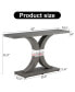 Gray Wood Foyer Table With Stainless Steel Bracket