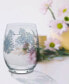 Фото #3 товара Botanical Floral 15-Ounce Stemless Wine Glass Set of 4