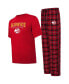 ფოტო #1 პროდუქტის Men's Red, Black Atlanta Hawks Arctic T-shirt and Pajama Pants Sleep Set