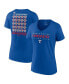 ფოტო #1 პროდუქტის Women's Royal Texas Rangers 2023 World Series Champions Jersey Roster V-Neck T-shirt