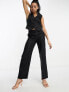 & Other Stories co-ord linen mix tailored trousers in black