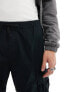 Jack & Jones wide fit ripstock cargo trouser in black