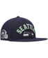 Фото #2 товара Men's College Navy Seattle Seahawks Stacked Snapback Hat