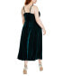 Фото #8 товара Plus Size Velvet Empire-Waist Sleeveless Midi Dress