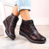 Фото #2 товара Filippo W PAW376B burgundy insulated leather wedge boots